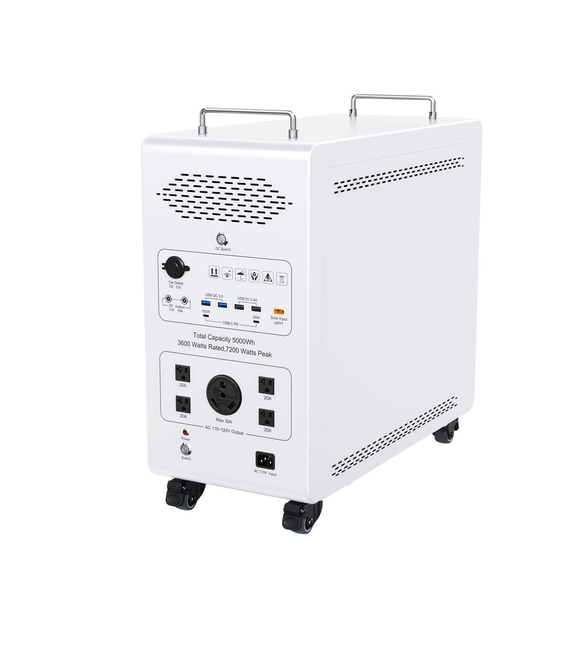 Dory Power Sentry PRO Portable Solar Generator, 5000Wh LiFePO4 Battery, 120V 3600W AC Output