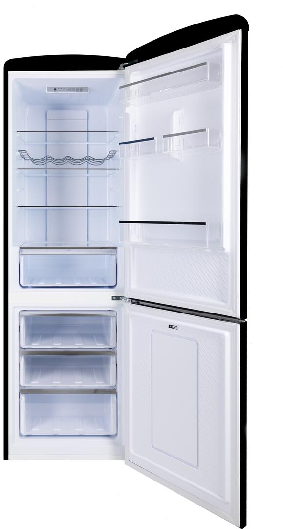 Forte 450 Series 24-Inch 11.65 Cu. Ft. Counter Depth Freestanding Bottom Freezer Refrigerator in Black (F12BFRES450RBB)