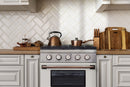 Kucht Signature 30-Inch Propane Gas Range in White with White Knobs & Rose Gold H&le (KNG301/LP-W-ROSE)