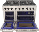 Kucht 48-Inch Propane Gas Range in Stainless Steel with Black Knob (KFX480/LP-K)