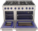 Kucht 48-Inch Propane Gas Range in Stainless Steel with Blue Knob (KFX480/LP-B)
