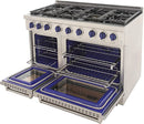 Kucht 48-Inch Propane Gas Range in Stainless Steel with Blue Knob (KFX480/LP-B)
