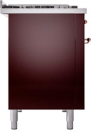 ILVE Nostalgie II 48-Inch Freestanding Natural Gas Dual Fuel Range in Burgundy with Copper Trim (UP48FNMPBUP)