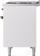 ILVE Nostalgie II 48-Inch Dual Fuel Freestanding Range in White with Bronze Trim (UP48FNMPWHBLP)