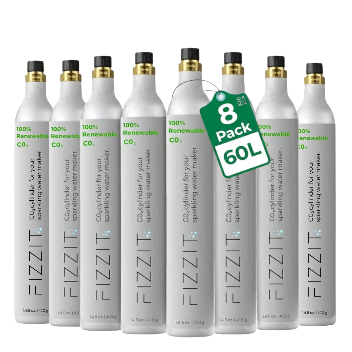 Fizzit 60L CO2 Cylinder Bulk Pack for Threaded Soda Makers