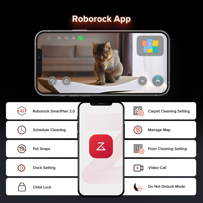 Roborock Saros 10R Ultra-Slim Robot Vacuum with Multifunctional Dock 4.0 and Dual Anti-Tangle Brush System (RR-Saros10R5-M2)