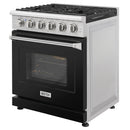 Kostch 30-Inch Gas Range with 5 Burners & 4.55 Cu. Ft. Convection Oven in Black (KOS-30RG03M-B)