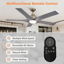 Parrot Uncle 56-Inch Genoa Farmhouse DC Motor Downrod Mount Reversible Ceiling Fan with Lighting and Remote Control (BBLDA158A)
