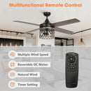 Parrot Uncle 52-Inch Mirelle Farmhouse Downrod Mount Reversible Ceiling Fan with Lighting and Remote Control (F6288110V)