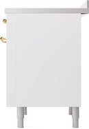 ILVE Nostalgie II 36-Inch Limited Edition Induction Range in White with Brass Trim (UPI366NMPWHG)
