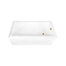 Kingston Brass Aqua Eden 66" Acrylic Rectangular 3-Wall Alcove Tub Combo with Waste and Overflow Drain (Right Hand Drain), Glossy White/Brushed Brass (CVTAP663222R7)