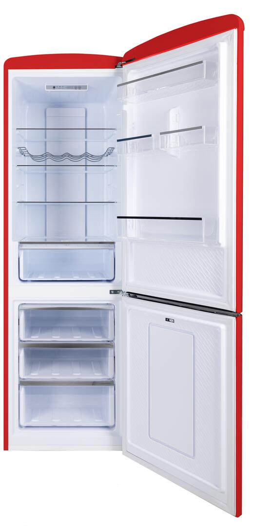 Forte 450 Series 24-Inch 11.6 Cu. Ft. Counter Depth Freestanding Bottom Freezer Refrigerator in Red (F12BFRES450RRD)