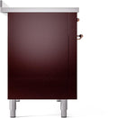 ILVE Nostalgie II 48-Inch Freestanding Electric Induction Range in Burgundy with Copper Trim (UPI486NMPBUP)
