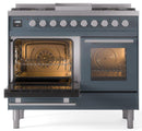 ILVE Professional Plus II 40-Inch Freestanding Natural Gas Dual Fuel Range with 6 Sealed Burner in Blue Grey (UPD40FWMPBG)