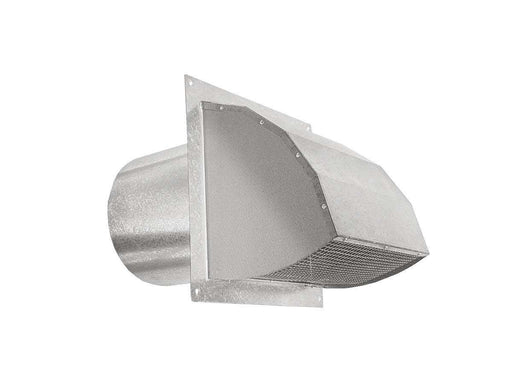 8-inch metal wall cap with screened opening and circular duct outlet