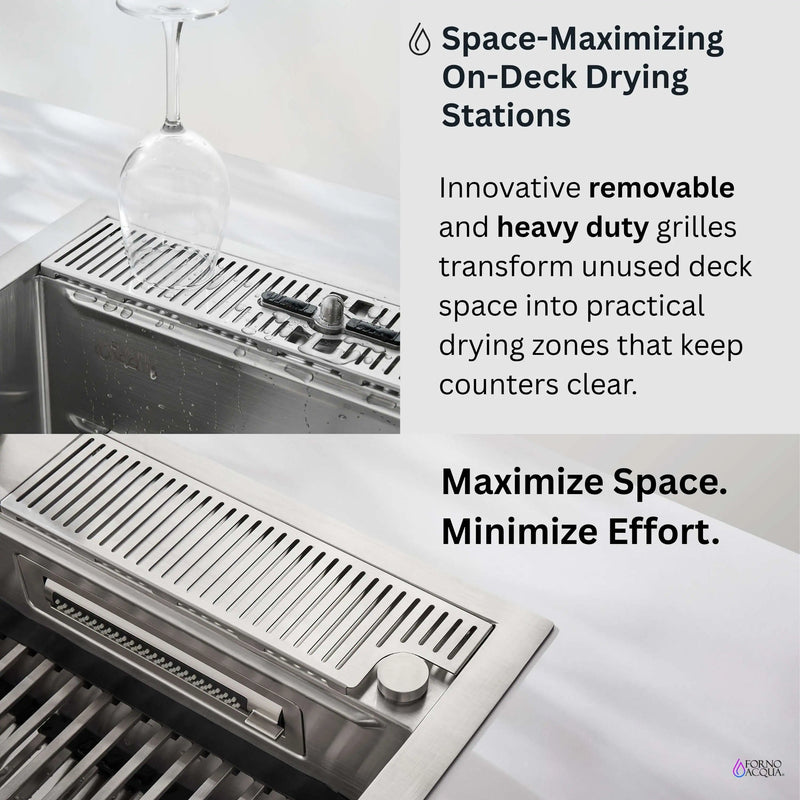 Forno Acqua MultiSink kit with Integrated Waterfall Rinsing and Glass Washing Station. Includes Chef Faucet and Accessories (D-WP31)