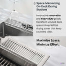 Forno Acqua 33-Inch Drop-In/Undermount 3-Level Workstation Sink with Waterfall Faucet & Glass Rinser (D-XP30)