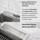 Forno Acqua 33-Inch Drop-In/Undermount 3 Level Workstation Sink with Faucet, Waterfall & Glass Rinser (E-ZP30)