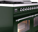 ILVE Nostalgie II 40-Inch Freestanding Natural Gas Dual Fuel Range in Emerald Green with Chrome Trim (UPD40FNMPEGC)