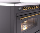 ILVE Nostalgie II 36-Inch Limited Edition Induction Range in Matte Graphite with Brass Trim (UPI366NMPMGG)