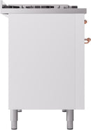 ILVE Nostalgie II 48-Inch Dual Fuel Freestanding Range in White with Copper Trim (UP48FNMPWHPLP)