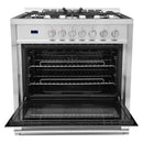 Cosmo 4-Piece Appliance Package - 36-Inch Gas Range, Island Range Hood, Dishwasher and Refrigerator in Stainless Steel (COS-4PKG-069)