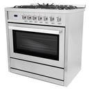 Cosmo 4-Piece Appliance Package - 36-Inch Single Oven Gas Range, Wall Mount Range Hood, Dishwasher and Refrigerator in Stainless Steel (COS-4PKG-210)
