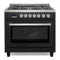 Cosmo 36-Inch Professional Style Gas Range with 5 Gas Burners and 3.8 Cu. Ft. Convection Oven in Matte Black with Stainless Steel Trim (COS-965AGFC-BKS)
