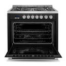 Cosmo 36-Inch Professional Style Gas Range with 5 Gas Burners and 3.8 Cu. Ft. Convection Oven in Matte Black with Stainless Steel Trim (COS-965AGFC-BKS)