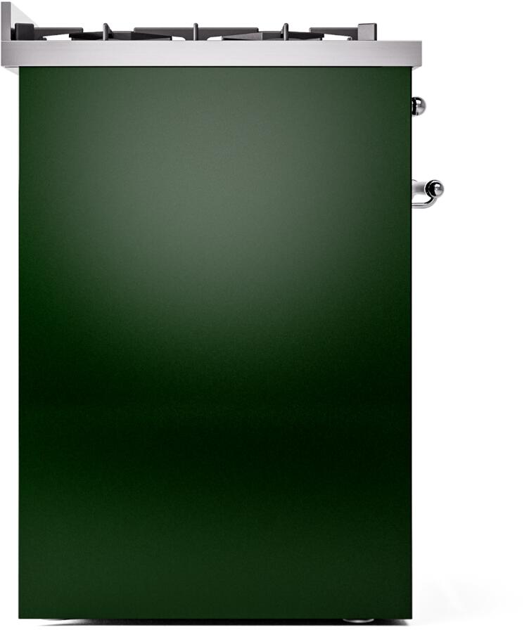 ILVE Nostalgie II 30-Inch Dual Fuel Freestanding Range in Emerald Green with Chrome Trim (UP30NMPEGC)