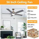 Parrot Uncle 56-Inch Genoa Farmhouse DC Motor Downrod Mount Reversible Ceiling Fan with Lighting and Remote Control (BBLDA158A)