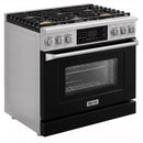 Kostch 36-Inch Tilt Panel Gas Range with 6 Sealed Burners & 6 Cu. Ft. Convection Oven in Black (KOS-36RG07T-B)