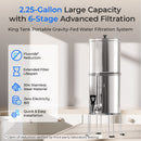 Waterdrop Gravity-fed Water Filter System, NSF/ANSI 42&372 Standard, 2.25G Stainless-Steel System with 2 Filters, Sight Glass Spigot and Stand, Reduces Chlorine and Lead-King Tank Series