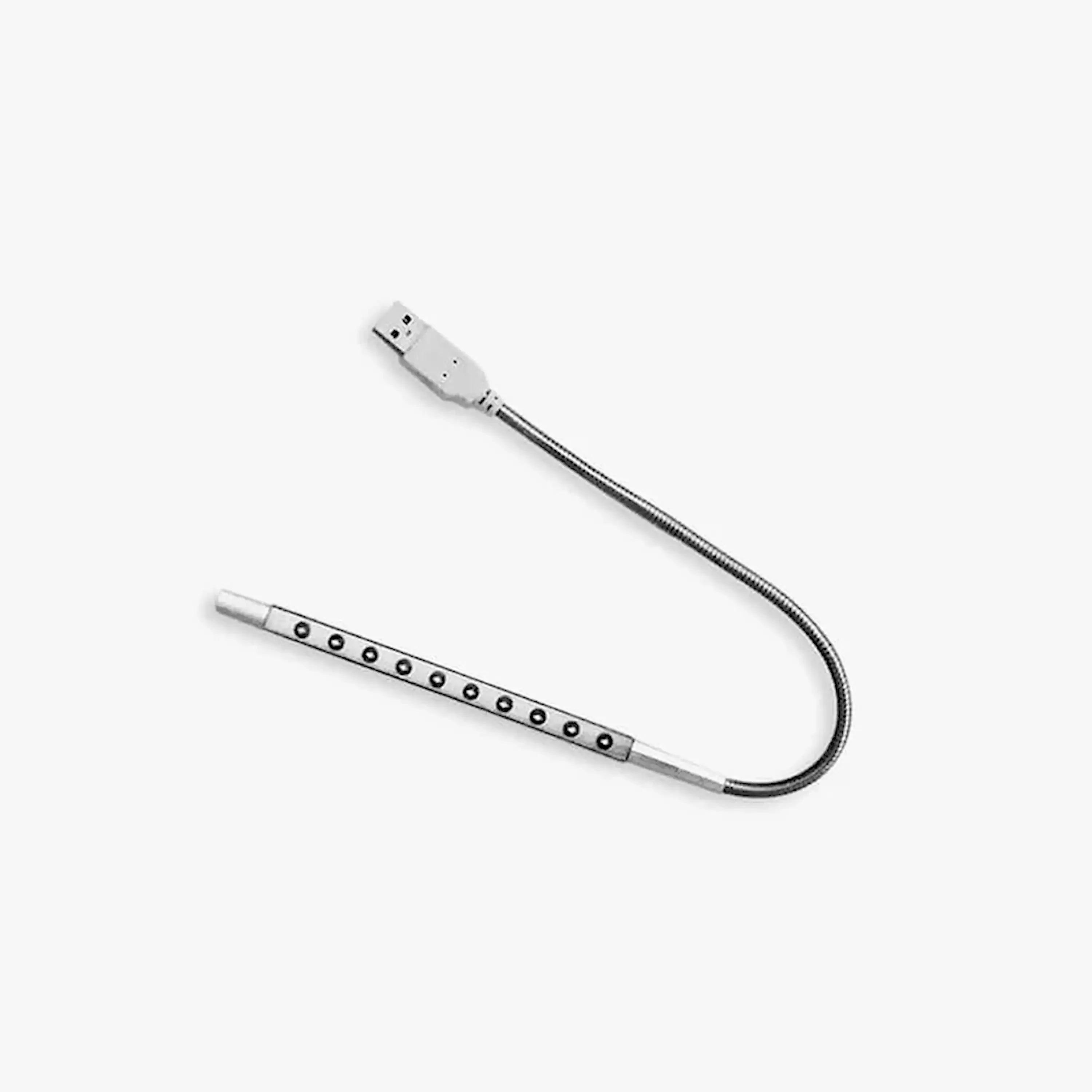 Flexible stainless steel USB light bar with USB plug and LED row on bar