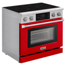 Kostch 36-Inch Electric Range with 5 Elements, Air Fry & Touchscreen Controls, 6.2 Cu. Ft. Convection Oven in Red (KOS-36RE07T-R)