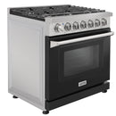 Kostch 36-Inch Propane Gas Range with 6 Burners & 6.0 Cu. Ft. Convection Oven in Black (KOS-36RG03MLP-B)
