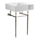 Kingston Brass Aurelius 24" Solid Surface Console Sink with Brass Legs (8-Inch, 3-Hole), Matte White/Polished Nickel (KVPB3248SQA6)
