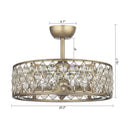 Parrot Uncle 25-Inch Modern Downrod Mount Crystal Fandelier with Lighting and Remote Control (A017204CA110V)