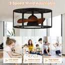 Parrot Uncle 20-Inch Kanpur Industrial Flush Mount Reversible Ceiling Fan with LED Lighting and Remote Control (A531101CC110V)
