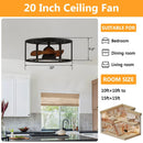 Parrot Uncle 20-Inch Kanpur Industrial Flush Mount Reversible Ceiling Fan with LED Lighting and Remote Control (A531101CC110V)