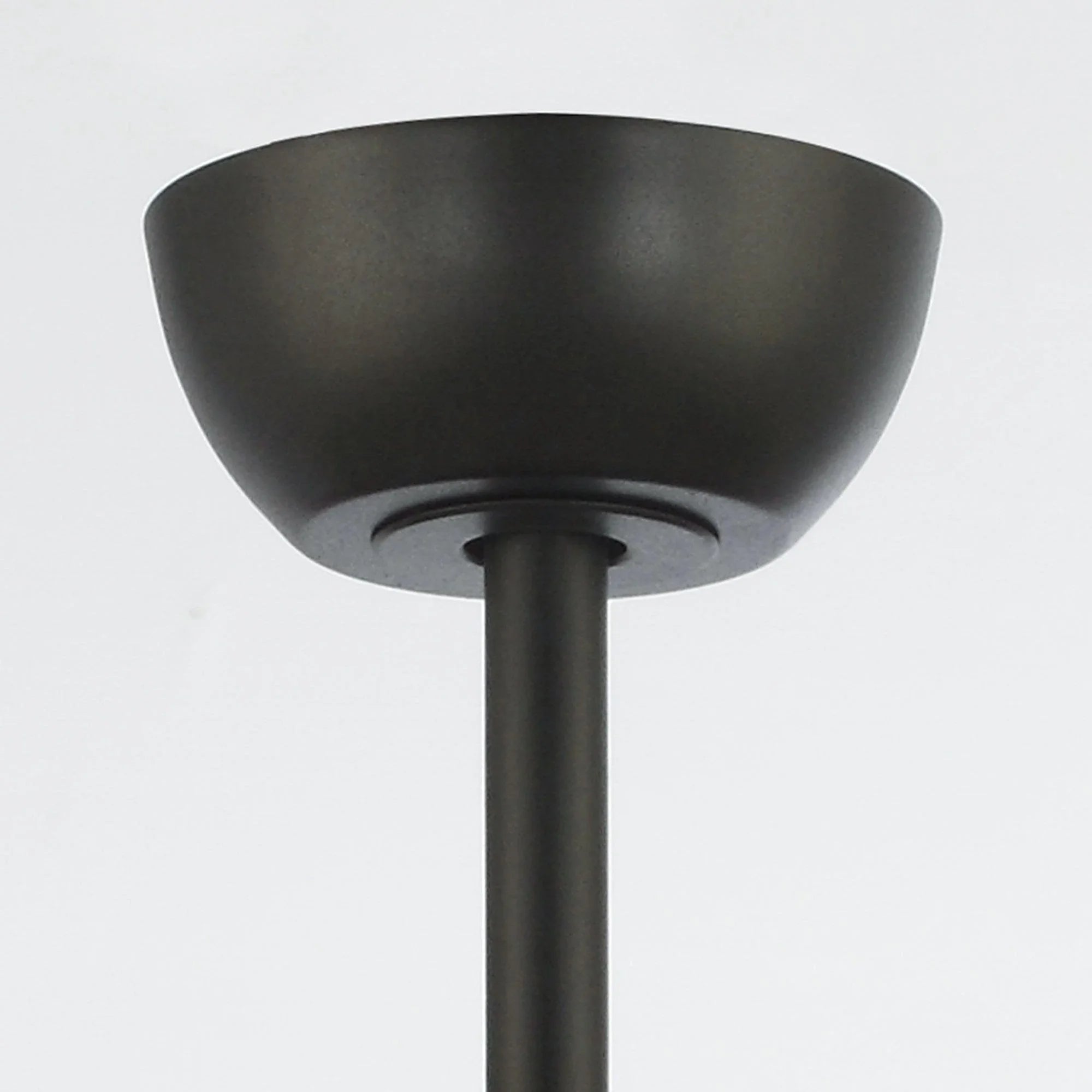 Brown ceiling fan downrod mount with motor housing, top view