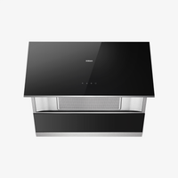 ROBAM R-Max 30-Inch 850 CFM Wall Mount Range Hood in Black Tempered Glass + Wash-Free Baffle Filter (A6720)