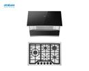 ROBAM 2-Piece Appliance Package - 30-Inch Gas Cooktop and Dual Mount Range Hood in Black Glass (A6720 + 7G7H50)