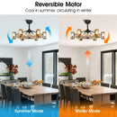 Parrot Uncle 34-Inch Bucholz Farmhouse DC Motor Downrod Mount Reversible Ceiling Fan with Lighting and Remote Control (A829006CA-WOOD)