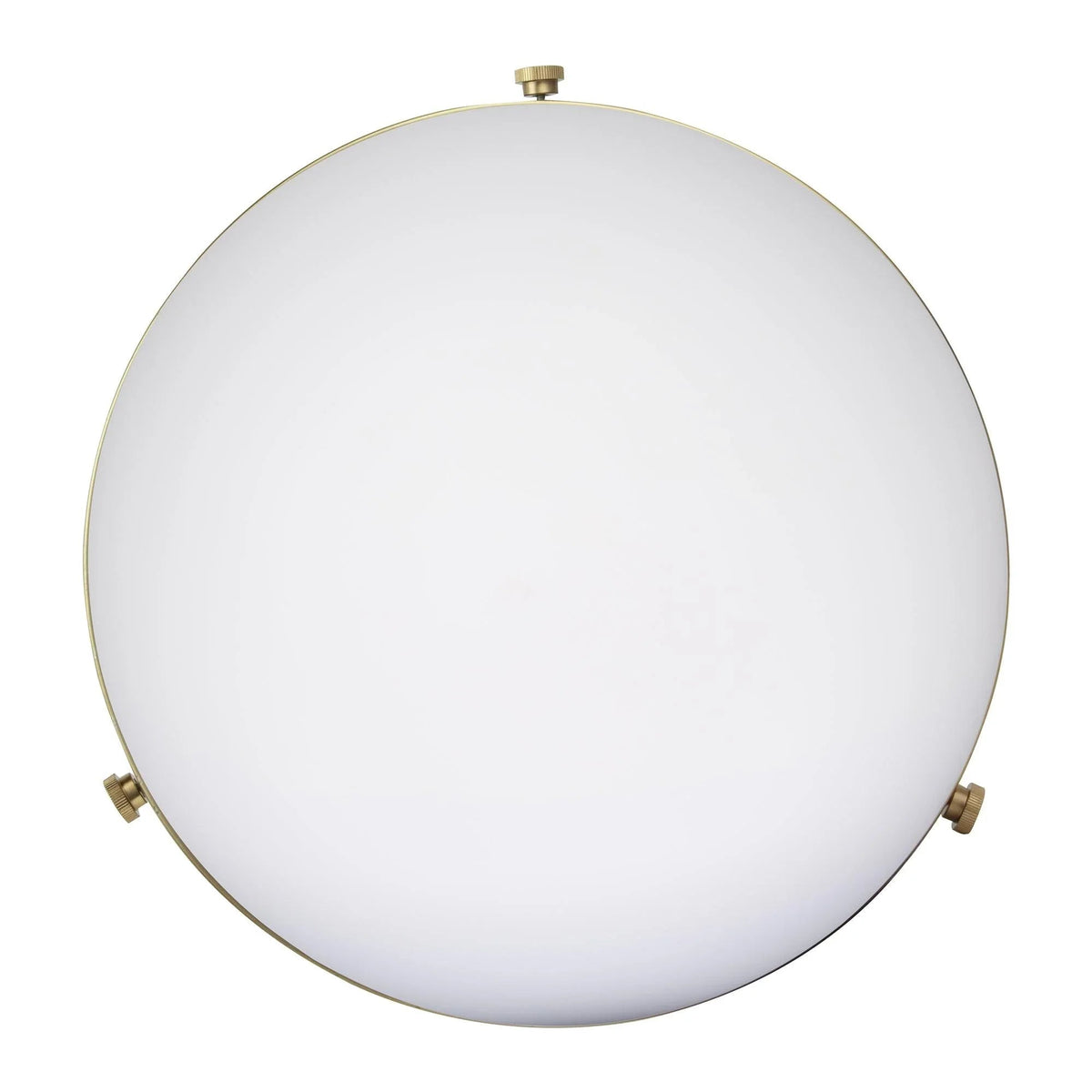 Frosted white glass globe shade with gold mounting hardware for pendant
