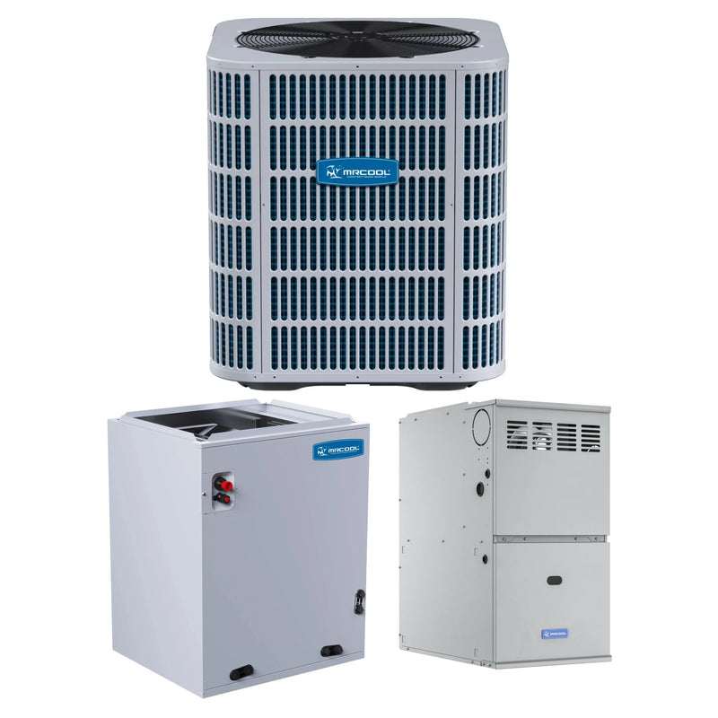 MrCool ProDirect 3rd Gen - Central Air Conditioner & Gas Furnace Split System - 4.5 Ton, 15.2 SEER2, 48K BTU, 80% AFUE - Multiposition