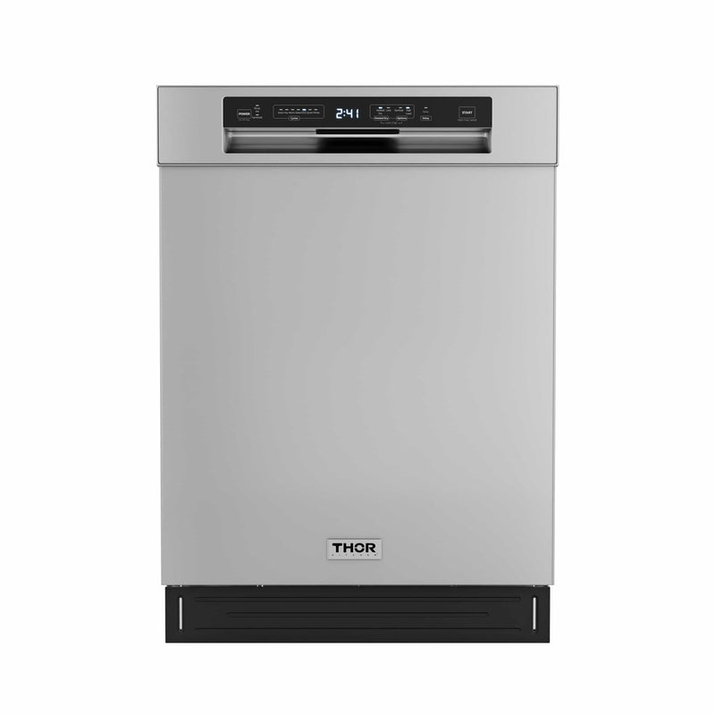 Thor Kitchen A-Series 6-Piece Appliance Package - 30-Inch Electric Range, Under Cabinet Range Hood, Refrigerator with Water Dispenser, Dishwasher, Microwave, and Wine Cooler in Stainless Steel