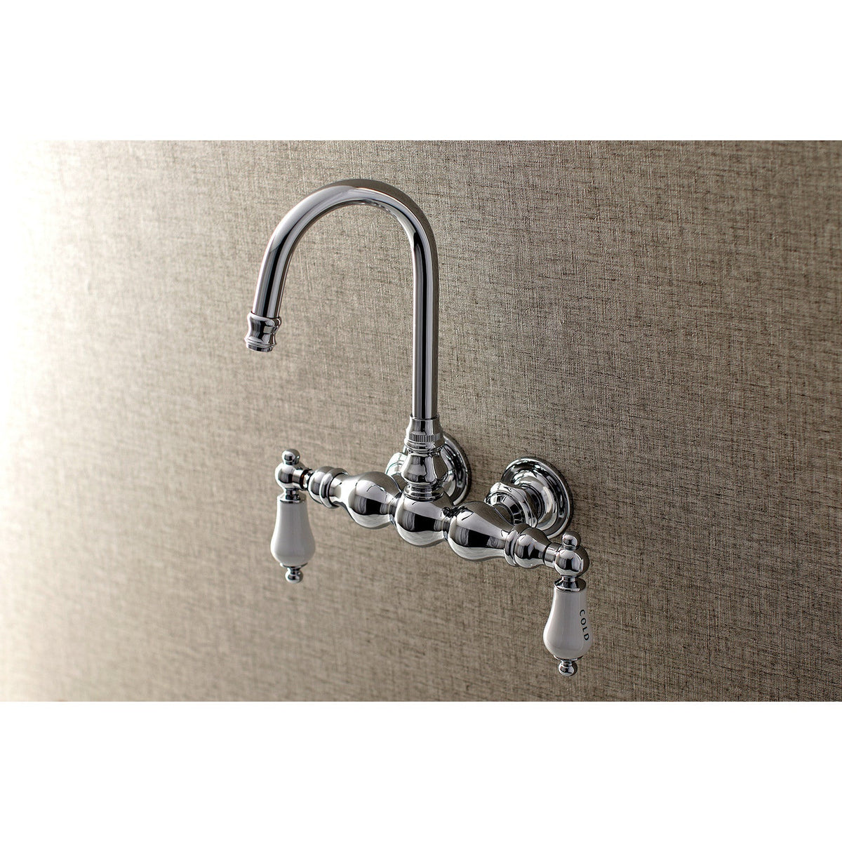 Aqua Vintage 3-3/8 Inch Wall Mount Tub Faucet in Polished Chrome