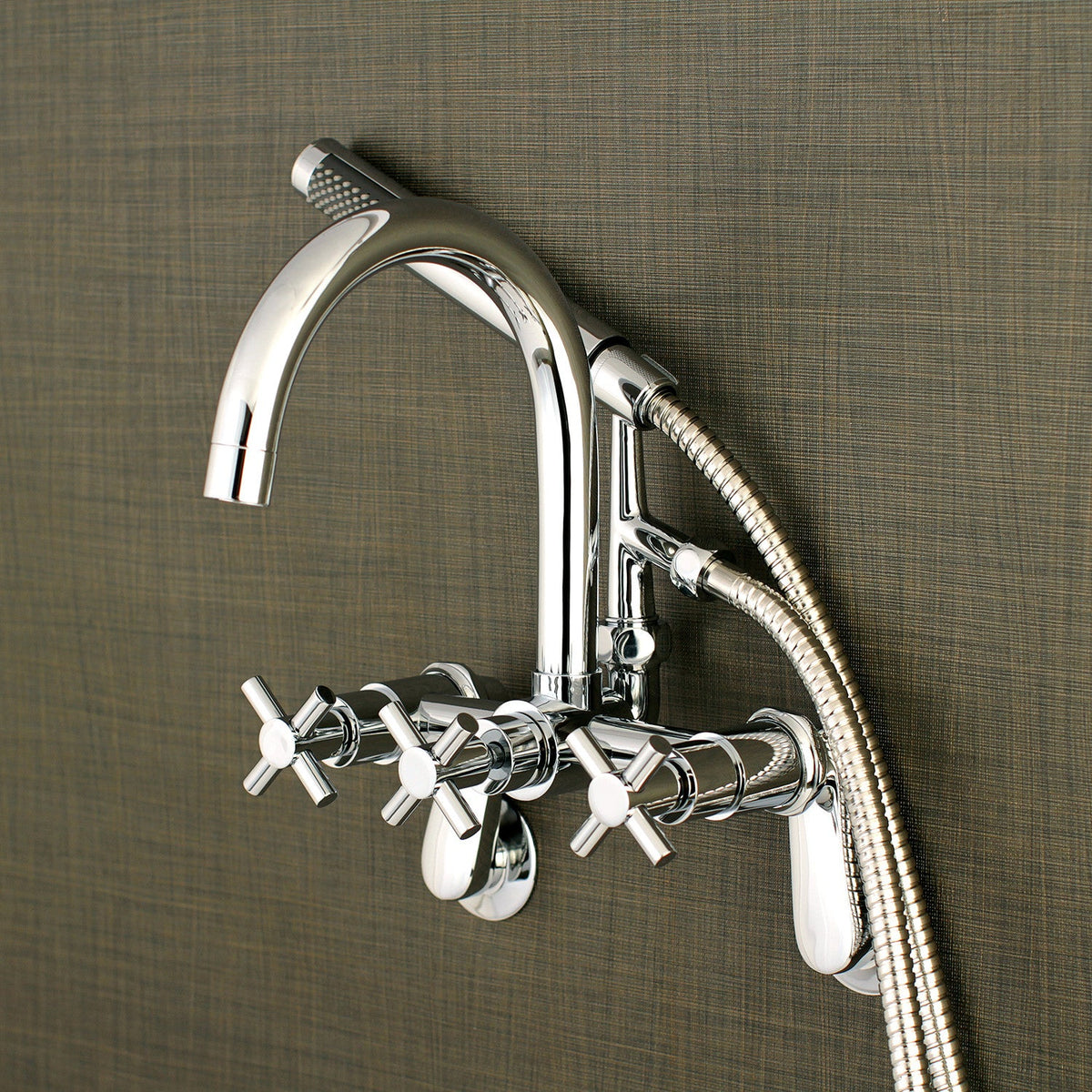 Aqua Vintage Concord 7-Inch Adjustable Wall Mount Tub Faucet in Polished Chrome
