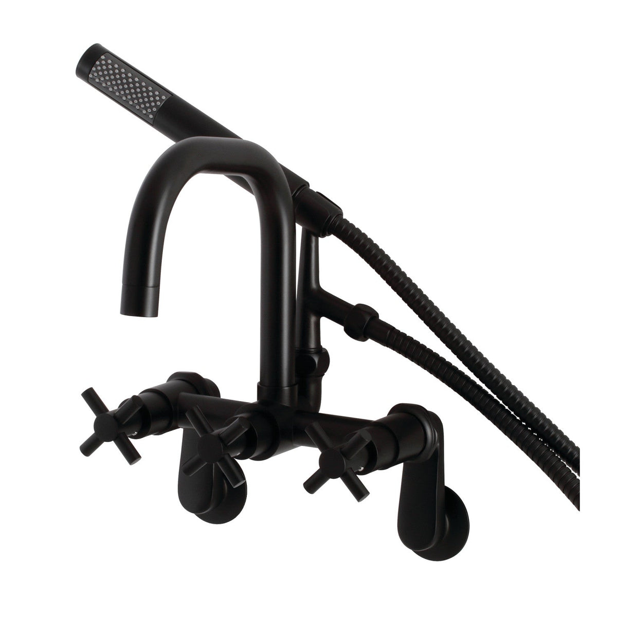 Aqua Vintage Concord Wall Mount Clawfoot Tub Faucet in Matte Black